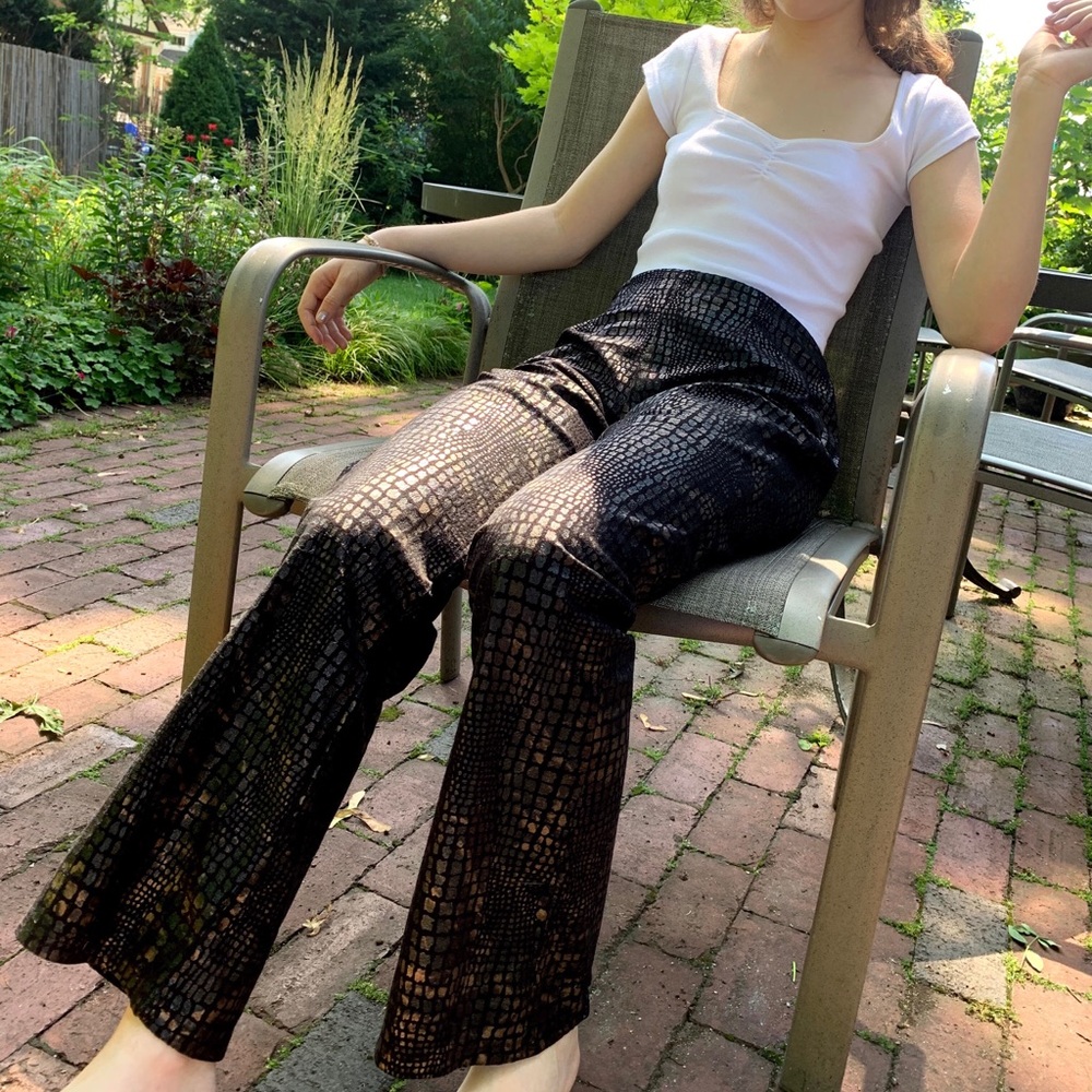 AMAZING vintage snakeskin print fit and flare pant